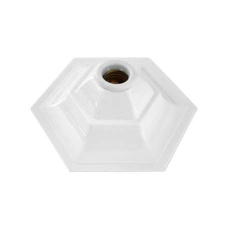 Plafonier Plástico JC com Soquete E-27 Branco 850001/500 PAVILONIS