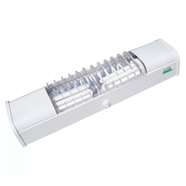 Luminária Aletada de Sobrepor para 2 Lâmpadas E27 Branca TA7 TASCHIBRA