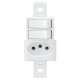 Interruptor Duplo Simples Com Tomada 2P+T 20A/250V 1344 Blanc FAME