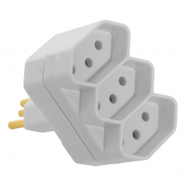 Plug 2P+T Cinza 3 Saídas 10A/250V 1491 FAME