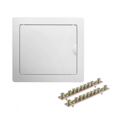 Quadro Distribuição com Barramento Embutir PVC Branco 6/8 Disjuntores FAME