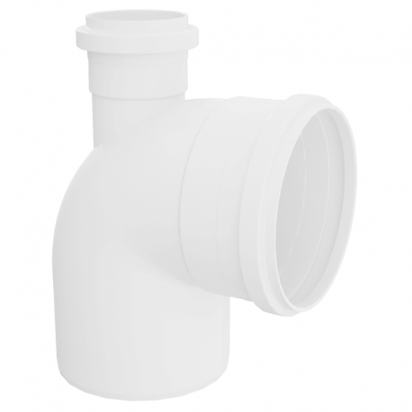 Joelho com Visita 90º 100x50mm PVC Branco Esgoto TIGRE