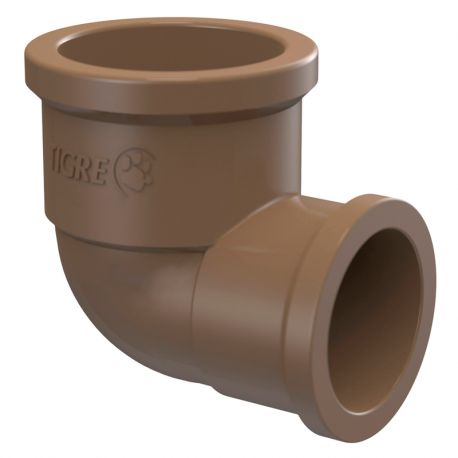Joelho Redução 90º 32x25mm Água PVC Marrom Soldável TIGRE
