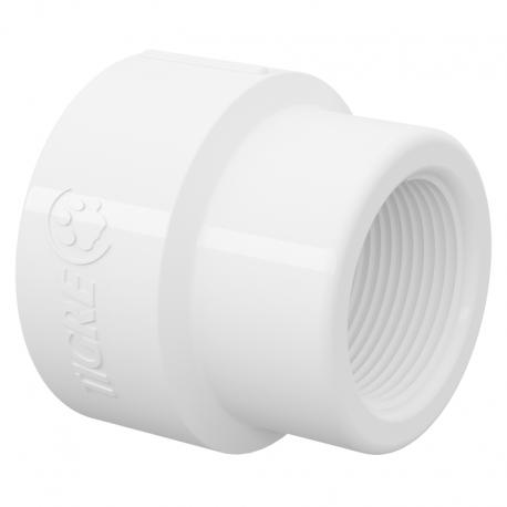 Luva Redução 3/4x1/2'' PVC Branco Roscável TIGRE