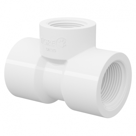 Tê 90º Redução 3/4x1/2'' PVC Branco Roscável TIGRE