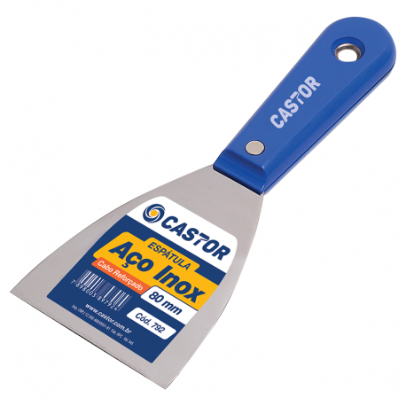 Espátula de Aço Inox 80mm com Cabo Plástico Reforçado 792 CASTOR