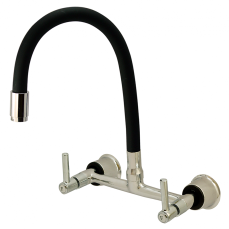 Misturador de Pia Parede Tubo Flex Preto C98 6259 STOC