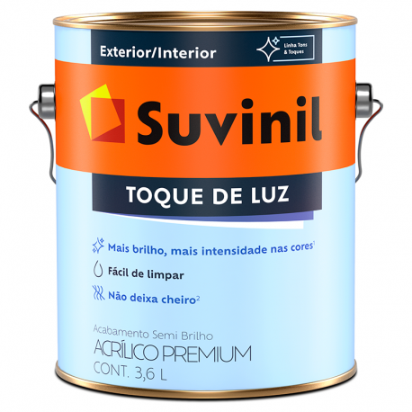 Tinta Látex Acrílico Premium Semi Brilho Toque de Luz Branco 3,6L SUVINIL