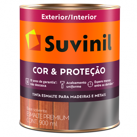 Tinta Esmalte Sintético Cor e Proteção Brilhante Marrom Conhaque 0,9L SUVINIL