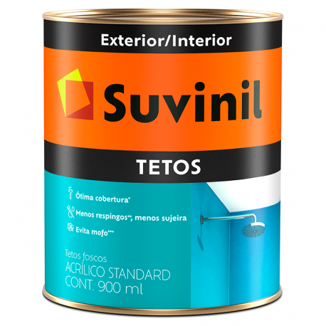 Tinta Látex para Tetos Branco Acrílico Standard Fosco 0,9L SUVINIL