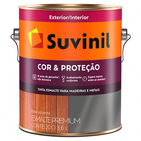 Tinta Esmalte Sintético Cor e Proteção Brilhante Marrom Conhaque 3,6L SUVINIL