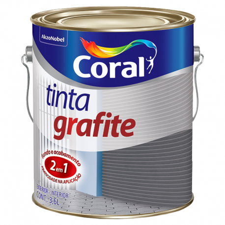 Tinta Esmalte Fosco Dupla Ação Grafite Claro 3,6L CORAL