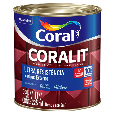 Tinta Esmalte Premium Coralit Branco Brilhante 0,225L CORAL