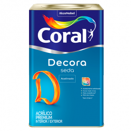 Tinta Látex Acrílico Premium Acetinado Decora Seda Branco 18L CORAL