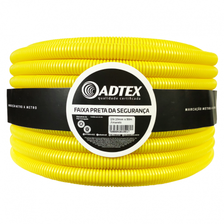 Eletroduto Corrugado Flexível PVC 20mm 1/2'' 50m Amarelo ADTEX