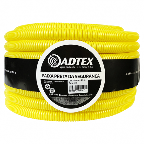 Eletroduto Corrugado Flexível PVC 20mm 1/2'' 25m Amarelo ADTEX