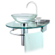 Lavabo 50x45,5cm Cris-Glass Jade com Cuba 976-8 CRIS-METAL