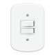 Interruptor Duplo Paralelo com Placa 4x2 642 Blanc FAME